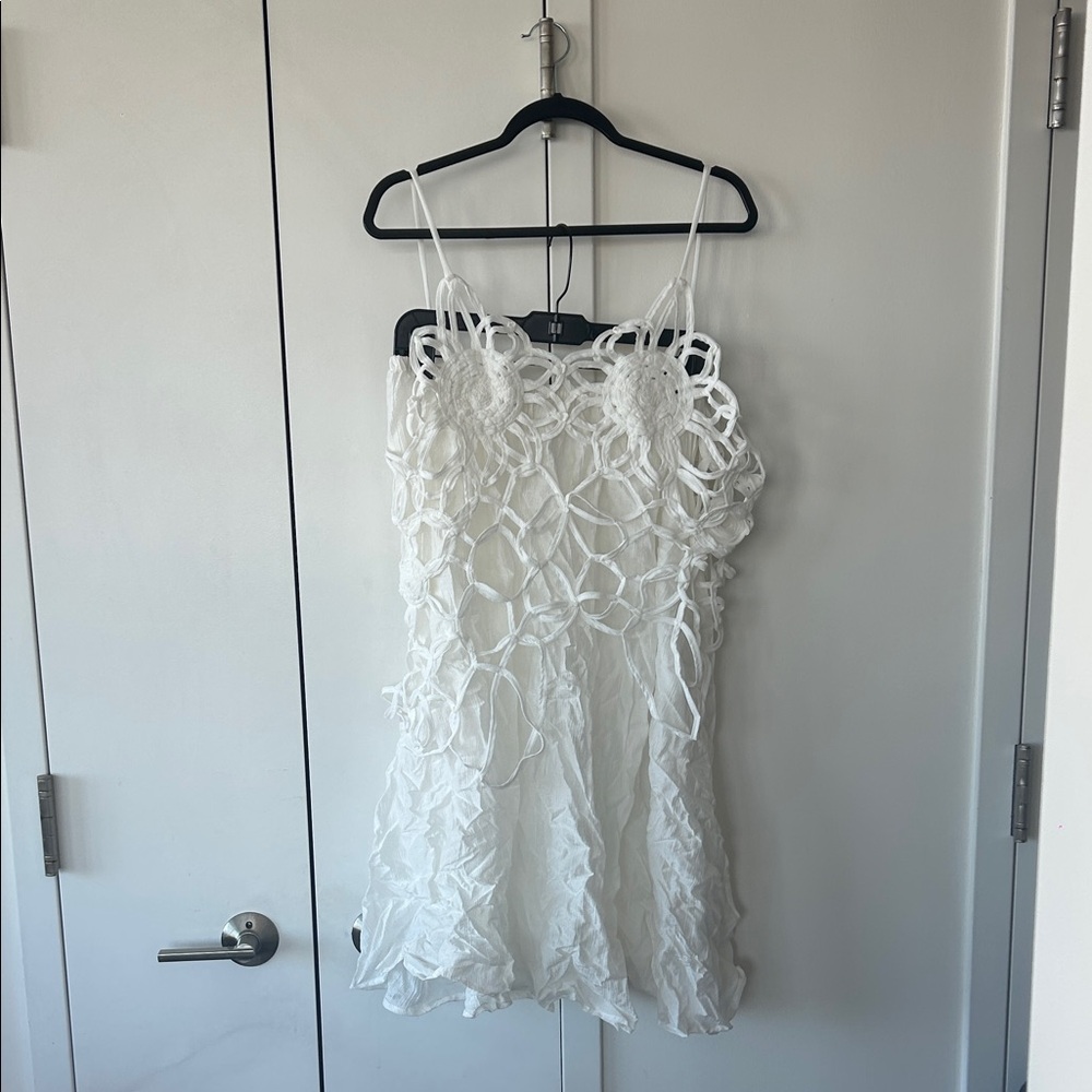 White Crochet Overlay Top and skirt